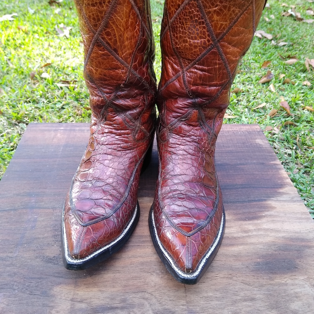 Vintage Justin Full Skin Sea Turtle Boots